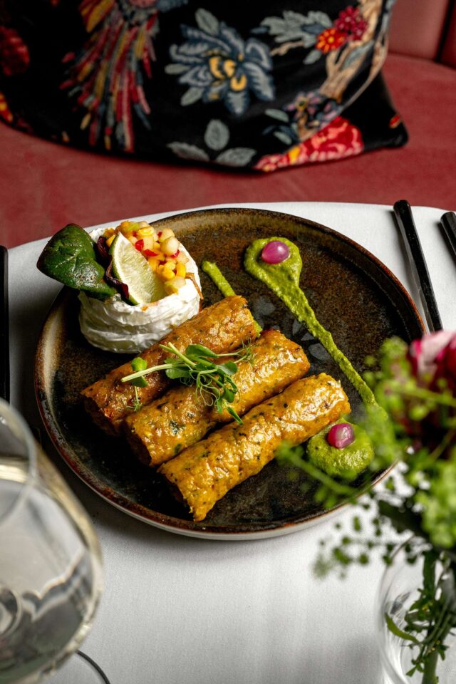 A beautifully presented three-course, lunch featuring authentic Indian spices at Essence in Wrotham Heath, Kent.
